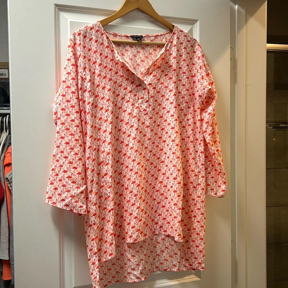 2/$10 Ann Taylor flamingo swim cover-up